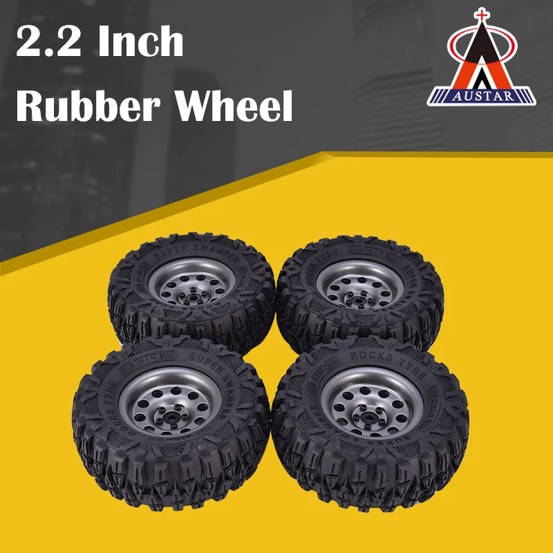 4PCS 2.2 Inch Rubber Tyres & Black Metal Beadlock Wheel Rim for 1:10 Axial SCX10 Traxxas TRX-4 RC Rock Crawler RC Car
4PCS 2.2 Inch Rubber Tyres & Black Metal Beadlock Wheel Rim for 1:10 Axial SCX10 Traxxas TRX-4 RC Rock Crawler RC Car