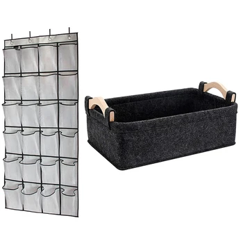 Over the Door Shoe Organizer 24 Large Mesh Pockets White with Nordic Dark Gray Felt Cloth Desktop Storage Basket L
Over the Door Shoe Organizer 24 Large Mesh Pockets White with Nordic Dark Gray Felt Cloth Desktop Storage Basket L