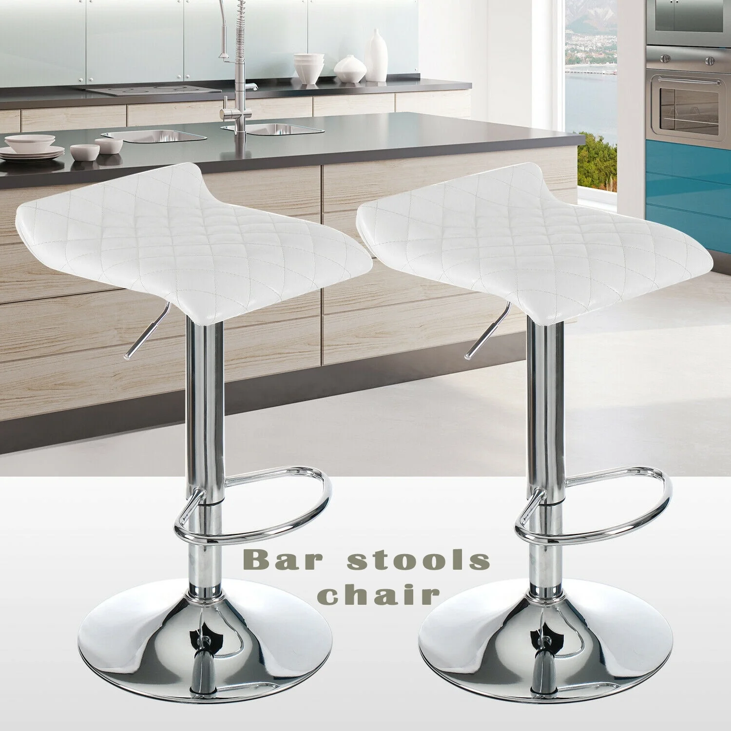 Set of 2 Bar Stools Counter Pub Chairs Adjustable Swivel Hydraulic with Footring
Set of 2 Bar Stools Counter Pub Chairs Adjustable Swivel Hydraulic with Footring