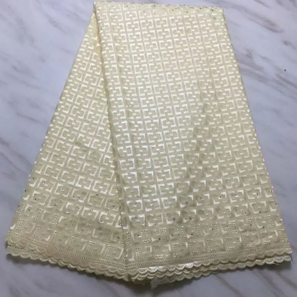 Новый дизайн Золотая нигерийская кружевная ткань высокого качества Швейцарский