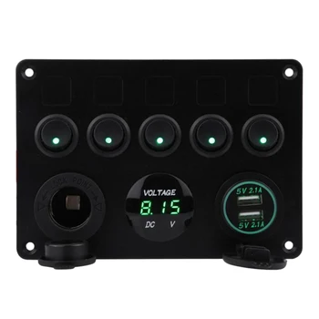 5 Sets Of On-Off Toggle Switch Control Panel Dual Usb Socket Charger Digital Voltmeter For Car Marine Rv Truck
5 Sets Of On-Off Toggle Switch Control Panel Dual Usb Socket Charger Digital Voltmeter For Car Marine Rv Truck