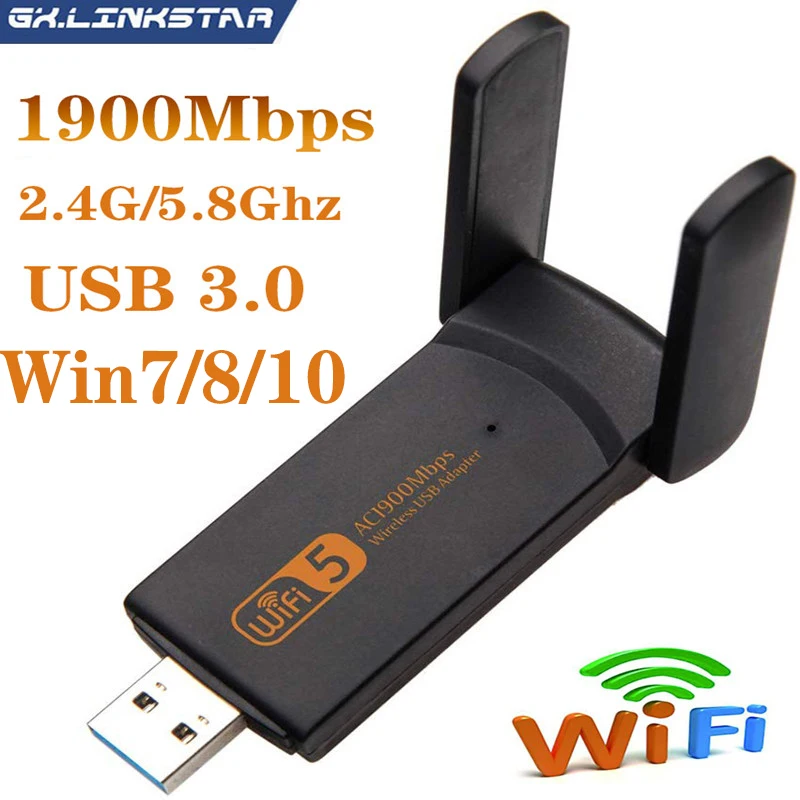1900Mbps USB Wireless Wifi Adapter 802.11ac Dual Band Wifi Dongle Receiver Network Card 2.4G/5GHz Driver ForWin7/8/10 PC Laptop
1900Mbps USB Wireless Wifi Adapter 802.11ac Dual Band Wifi Dongle Receiver Network Card 2.4G/5GHz Driver ForWin7/8/10 PC Laptop