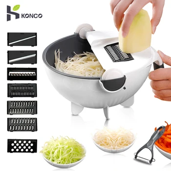 Konco Vegetable Fruit Manual Slicer Wash Drainer Kitchen Gadget Peeler Mandoline Chopper Grater Potato Peeler Garlic Shredder
Konco Vegetable Fruit Manual Slicer Wash Drainer Kitchen Gadget Peeler Mandoline Chopper Grater Potato Peeler Garlic Shredder