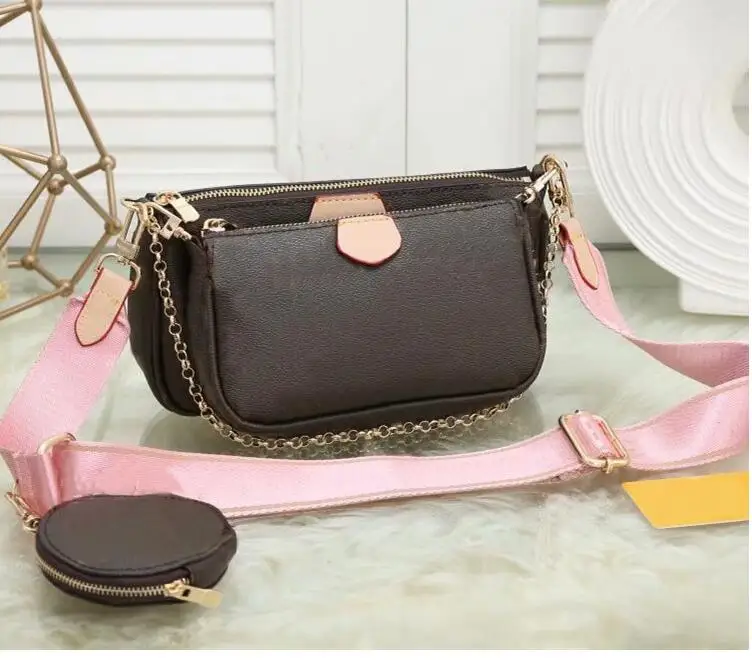

Fashion handbags purses Women favorite mini pochette 3pc accessories crossbody bag vintag shoulder bags leather multi color str