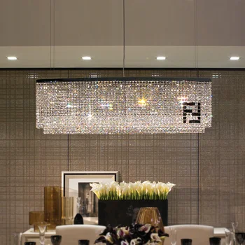 dining room 100% K9 crystal light Black F Rectangular crystal chandelier candelabro Curve hotel villa modern lighting lustres
dining room 100% K9 crystal light Black F Rectangular crystal chandelier candelabro Curve hotel villa modern lighting lustres