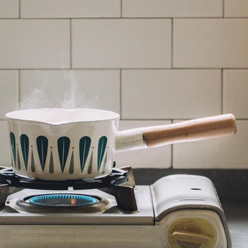 1L Enamel Milk Pot Leaves Pattern Baby Food Cooking Pot Pan Skillet Wooden Handle Small Soup Pot Oil Fryer 
1L Enamel Milk Pot Leaves Pattern Baby Food Cooking Pot Pan Skillet Wooden Handle Small Soup Pot Oil Fryer