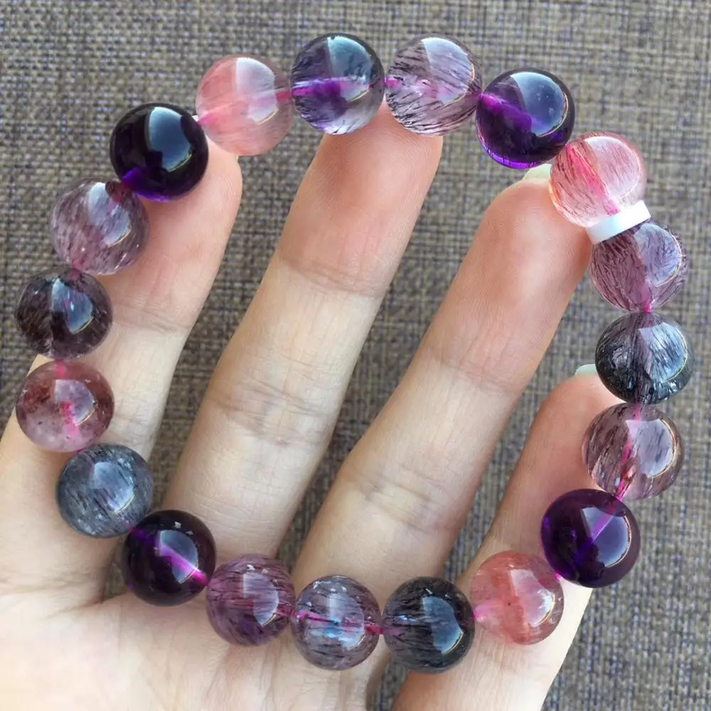 Genuine Natural Red Rutilated Quartz Black Super Seven 7 Round Beads 10.5mm Crystal Stretch Bracelet Women AAAAA Certificate
Genuine Natural Red Rutilated Quartz Black Super Seven 7 Round Beads 10.5mm Crystal Stretch Bracelet Women AAAAA Certificate