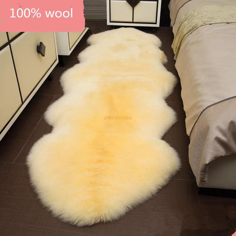 

100% Real Sheepskin Wool Luxury Thicken Soft Shaggy Area Rugs and Carpets for Living Room Chair Cover Home Floor Mats decoration