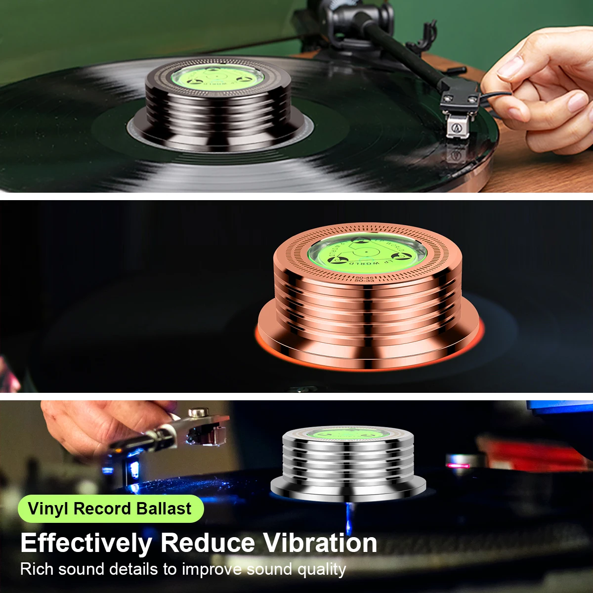 Generic 50Hz/60Hz LP Vinyl Record Disc Turntable Stabilizer Aluminum