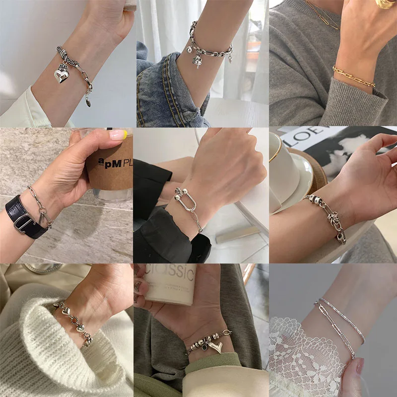 MEYRROYU Sterling Silver Variety Love Heart Pearl Chain Bracelet Fashion Beautiful Exquisite 925 Jewelry Gift For Women Pulseire
MEYRROYU Sterling Silver Variety Love Heart Pearl Chain Bracelet Fashion Beautiful Exquisite 925 Jewelry Gift For Women Pulseire
