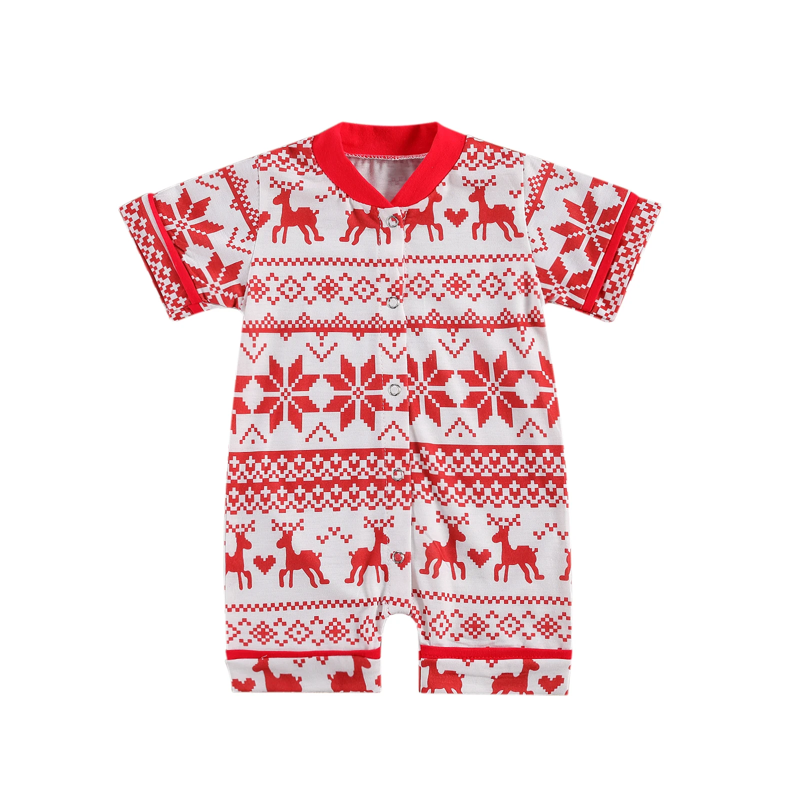 BY Newborn Baby's Christmas One-piece Romper, Short Sleeve Front Button Baby Jumpsuit
BY Newborn Baby's Christmas One-piece Romper, Short Sleeve Front Button Baby Jumpsuit