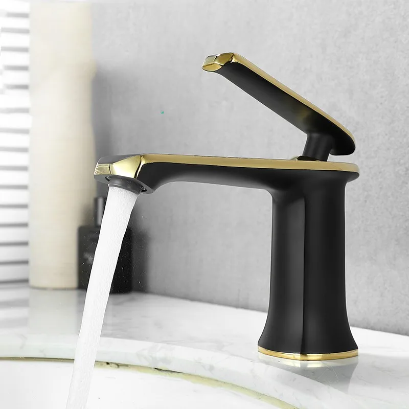 Fashion black gold brass bathroom sink faucet cold hot water basin mixer faucet top quality tap single handle
Fashion black gold brass bathroom sink faucet cold hot water basin mixer faucet top quality tap single handle