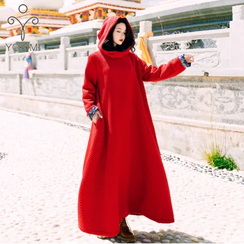 YOSIMI 2019 Autumn Winter Maxi Long Women Coat with Hooded Loose Pius Size Full Sleeve Red Womens Cape Poncho Pullover Cloak
YOSIMI 2019 Autumn Winter Maxi Long Women Coat with Hooded Loose Pius Size Full Sleeve Red Womens Cape Poncho Pullover Cloak
