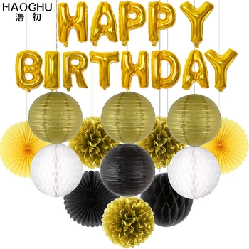 26pc/lot Hanging Paper Crafts Round Paper Lantern Pompoms Letter Foil Balloons For Boy Girl Birthday Party Decoration Gold White
26pc/lot Hanging Paper Crafts Round Paper Lantern Pompoms Letter Foil Balloons For Boy Girl Birthday Party Decoration Gold White