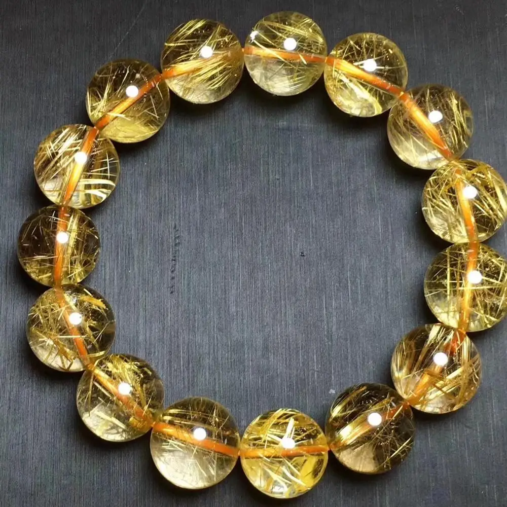 14.7mm Natural Brazil Gold Rutilated Bracelet For Woman Man Crystal Titanium Stretch Round Beads Stone Jewelry AAAAA Certificate
14.7mm Natural Brazil Gold Rutilated Bracelet For Woman Man Crystal Titanium Stretch Round Beads Stone Jewelry AAAAA Certificate