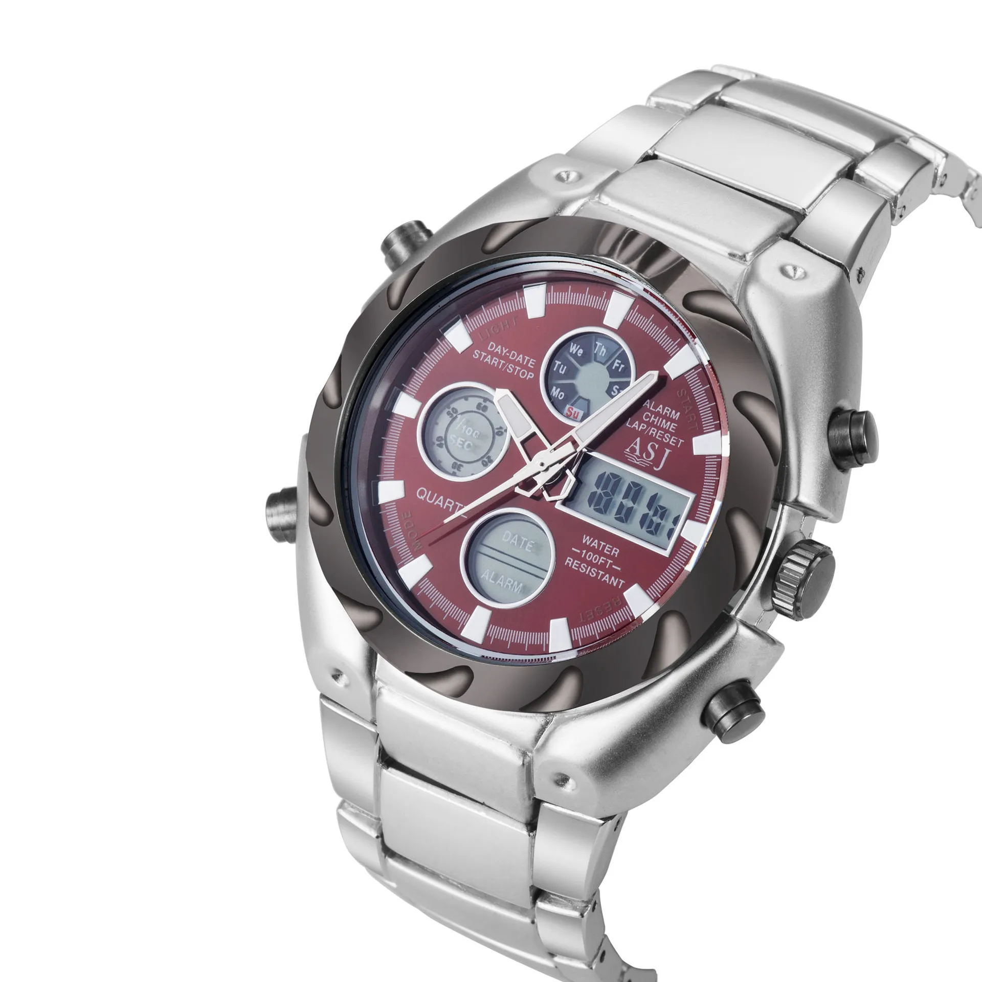 ASJ Watch Multi-functional Waterproof Backlight Dual Display Sports Leather Strap Watch Date Seconds Night Light Hands
ASJ Watch Multi-functional Waterproof Backlight Dual Display Sports Leather Strap Watch Date Seconds Night Light Hands