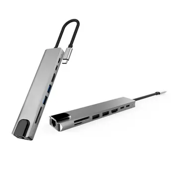 New 8-in-1 Usb C Hub Type C to Hdmi RJ45 Ethernet Usb 3.0 Ports Sd / TF Card Reader USB-C Pd Power Delivery for Macbook Pro Dock
New 8-in-1 Usb C Hub Type C to Hdmi RJ45 Ethernet Usb 3.0 Ports Sd / TF Card Reader USB-C Pd Power Delivery for Macbook Pro Dock