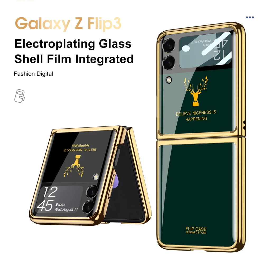 Ретро чехол для телефона с оленем для Samsung Z Flip 3 Роскошный чехол HD из закаленного стекла защитный чехол для камеры для Galaxy Z Flip 3 Чехол
Ретро чехол для телефона с оленем для Samsung Z Flip 3 Роскошный чехол HD из закаленного стекла защитный чехол для камеры для Galaxy Z Flip 3 Чехол