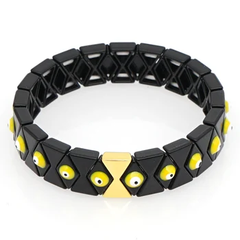 Shinus Turkish Evil Eye Bracelet For Women Black Yellow Men Enamel Tile Beads Bracelets Mujer Moda Jewelry Fashion DIY 
Shinus Turkish Evil Eye Bracelet For Women Black Yellow Men Enamel Tile Beads Bracelets Mujer Moda Jewelry Fashion DIY
