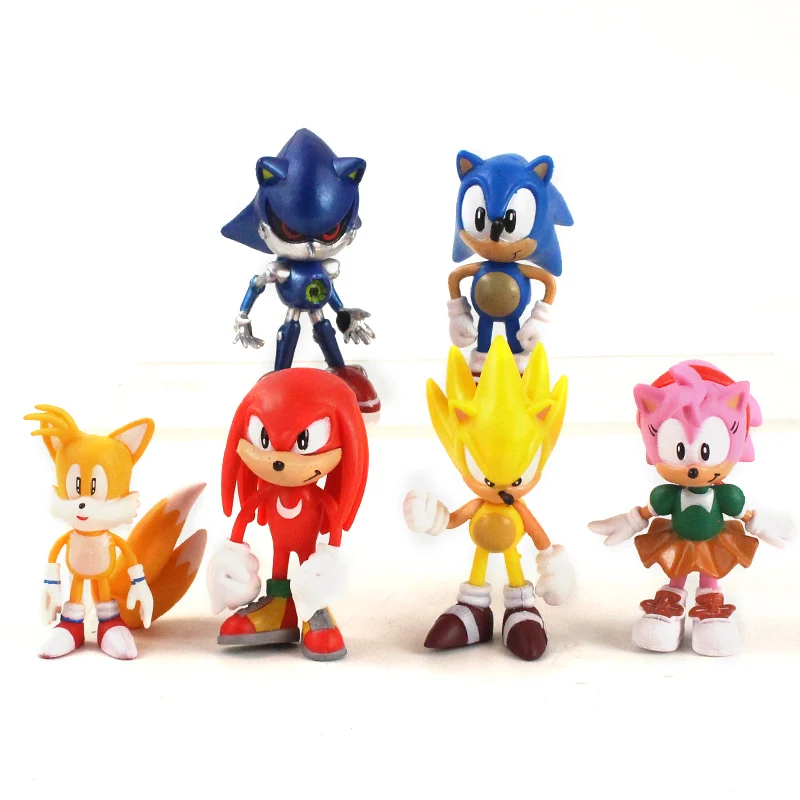 5-7cm 6pcs/set Sonic Boom Rare Dr Eggman Shadow Tails Characters PVC Sonic Action Figures Model Toy gifts for children