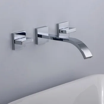 Copper square basin with chrome-plated faucet mixed with hot and cold water into the wall faucet Hotel
Copper square basin with chrome-plated faucet mixed with hot and cold water into the wall faucet Hotel