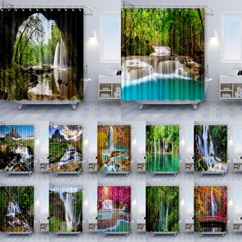 3D Waterfall Forest Landscape Bath Curtain Waterproof Fabric Shower Curtain Nature Curtain For The Bathroom Screen Printing
3D Waterfall Forest Landscape Bath Curtain Waterproof Fabric Shower Curtain Nature Curtain For The Bathroom Screen Printing