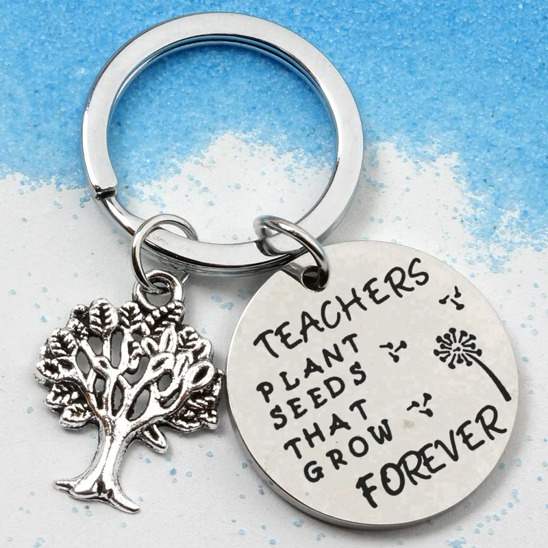 Teacher Keychain Teacher-Plant-Seeds That Grow Forever Keyring Teacher's-Day Key-ring Gifts Jewelry coin-shape key chains | Украшения и