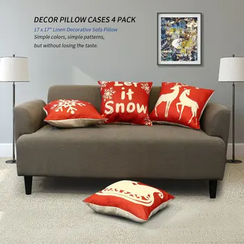 17 x 17" Linen Fabric Decorative Sofa Pillow Cases Print Decor Pillow Cases Hidden Zipper Environmentally Friendly 4 Pack
17 x 17" Linen Fabric Decorative Sofa Pillow Cases Print Decor Pillow Cases Hidden Zipper Environmentally Friendly 4 Pack