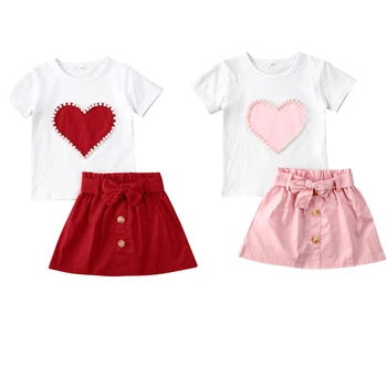 2020 Baby Summer Clothing 3-10T Infant Kid Valentine Clothes Pearls Heart Top Shirt Skirt 2Pcs Set Outfit 
2020 Baby Summer Clothing 3-10T Infant Kid Valentine Clothes Pearls Heart Top Shirt Skirt 2Pcs Set Outfit