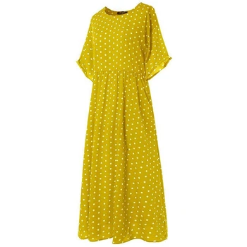 5XL Long skirt 2020 summer new European and American polka dot fresh large size nightdress fashion perception yellow ночнушка
5XL Long skirt 2020 summer new European and American polka dot fresh large size nightdress fashion perception yellow ночнушка
