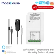 WiFi Smart Temperature Humidity Switch Module Sensor Dual Relay Output Smart Life App Wireless Controller Work with Alexa Google
WiFi Smart Temperature Humidity Switch Module Sensor Dual Relay Output Smart Life App Wireless Controller Work with Alexa Google