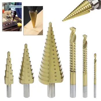 6 Pcs/Set HSS Steel Titanium Coated Step Drill Bit Hole Cutter 4-32mm Metal Power Tool
6 Pcs/Set HSS Steel Titanium Coated Step Drill Bit Hole Cutter 4-32mm Metal Power Tool