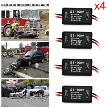 4 Pcs New 12V GS-100A Flash Strobe Controller Flasher Module for Car LED Brake Stop Light Lamp suitable for all cars + Tape
4 Pcs New 12V GS-100A Flash Strobe Controller Flasher Module for Car LED Brake Stop Light Lamp suitable for all cars + Tape