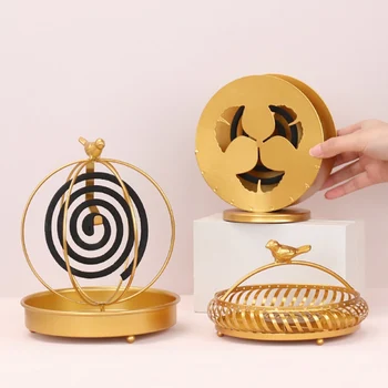 Nordic Style Simple Golden Iron Birdcage Leaf Mosquito Coil Frame Home Bedroom Summer Mosquito Coil Holder Stove Decoration
Nordic Style Simple Golden Iron Birdcage Leaf Mosquito Coil Frame Home Bedroom Summer Mosquito Coil Holder Stove Decoration