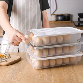 Egg Storage Box Single Layer with Lid Large Capacity Auto Roll Plastic Transparent Egg Case @LS 
Egg Storage Box Single Layer with Lid Large Capacity Auto Roll Plastic Transparent Egg Case @LS