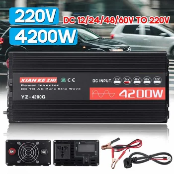 Pure Sine Wave Inverter 12V/24V 220V 2600/4200W Voltage transformer Car Power Inverter DC12V to AC 220V Converter+LCD Display
Pure Sine Wave Inverter 12V/24V 220V 2600/4200W Voltage transformer Car Power Inverter DC12V to AC 220V Converter+LCD Display