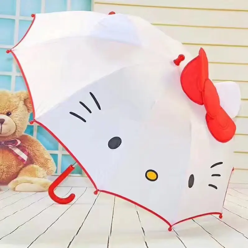 Children Rain Gear 3D Umbrella KT Cat Child Umbrella Cartoon Stereo Modeling Pink Cat INS Explosion