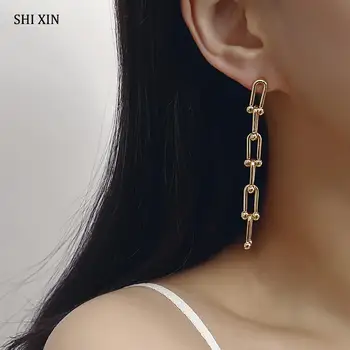 SHIXIN Long U Shape Link Chain Earring for Women 2020 Designer Drop Earring Jewelry Fashion Unique Dangle Earring Elegant Trendy
SHIXIN Long U Shape Link Chain Earring for Women 2020 Designer Drop Earring Jewelry Fashion Unique Dangle Earring Elegant Trendy