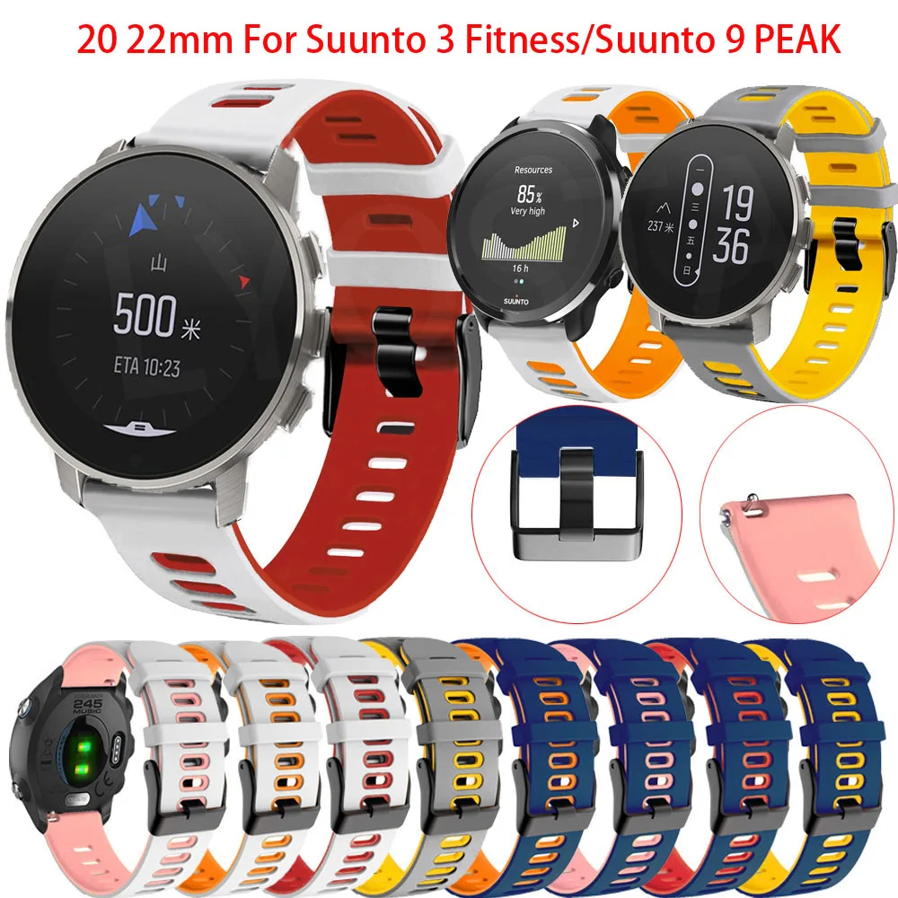 Силиконовый ремешок для Suunto 9 PEAK/Suunto 3 фитнес-браслет смарт-часов 20 22 мм на