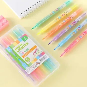 6 Set Double Headed Fluorescent Pen Students 6 Colors for Student Color Mark Major Marking Loose Thread Korean-style Marking Pen
6 Set Double Headed Fluorescent Pen Students 6 Colors for Student Color Mark Major Marking Loose Thread Korean-style Marking Pen