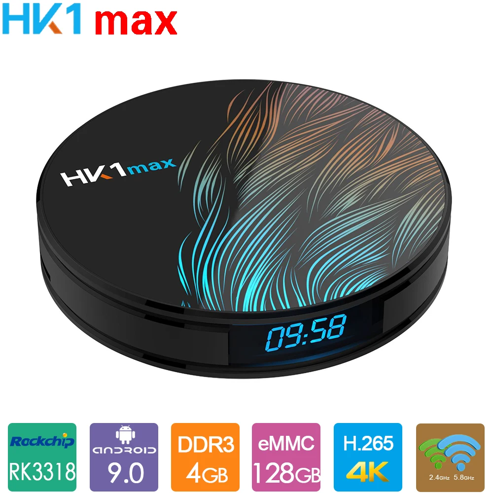 Приставка Смарт-ТВ HK1 Max Android 9 0 4 + 128/32/64 ГБ Rockchip RK3318 4K Wi-Fi | Электроника