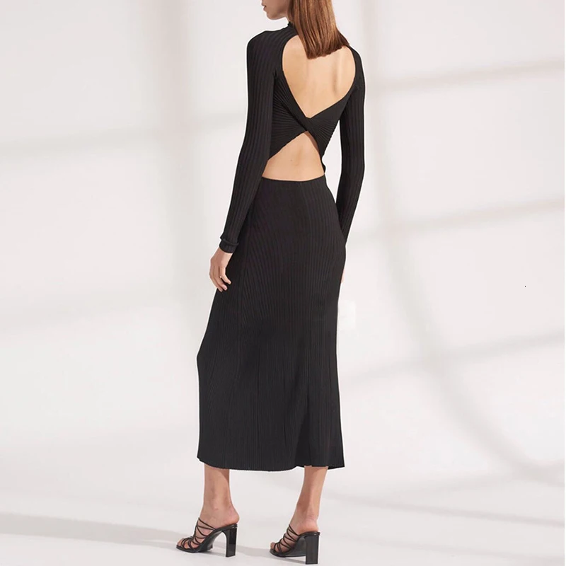 2019 autumn new knitted halter long-sleeved Slim positive and negative two dresses dress bottom dress women's clothing F581
2019 autumn new knitted halter long-sleeved Slim positive and negative two dresses dress bottom dress women's clothing F581