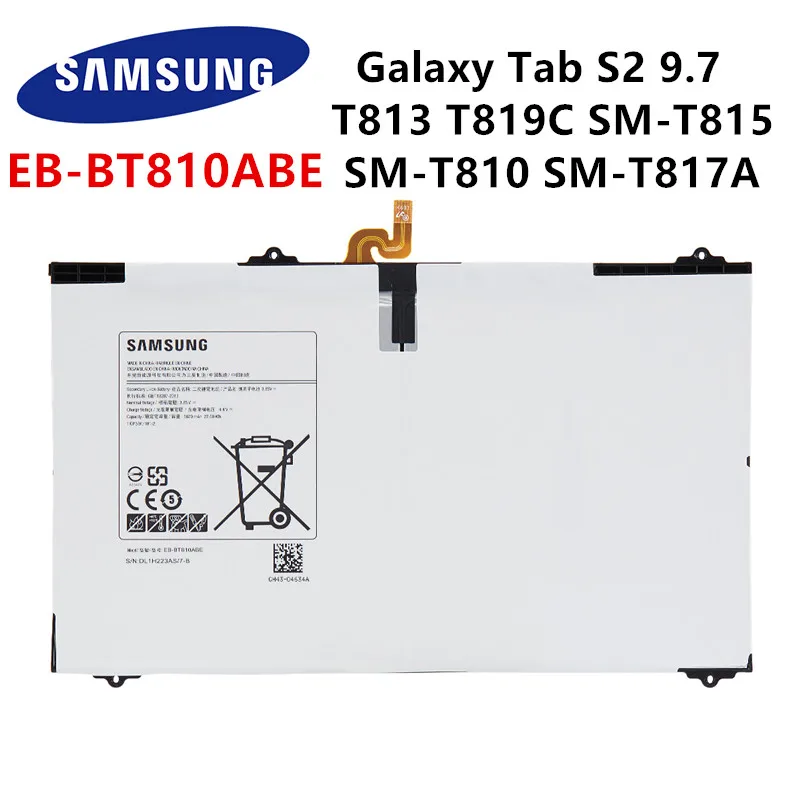 SAMSUNG оригинальный EB-BT810ABE 5870mA планшеты аккумулятор для Samsung Galaxy S2 9 7 T815C SM-T815 SM-T810