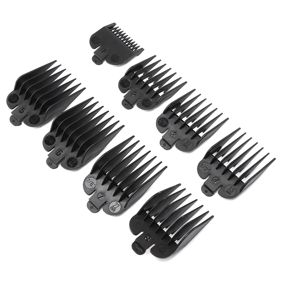 8Pcs Universal Hair Clipper Limit Comb Guide Attachment Size Barber Replacement Professional Hairstyling Accessory 
8Pcs Universal Hair Clipper Limit Comb Guide Attachment Size Barber Replacement Professional Hairstyling Accessory