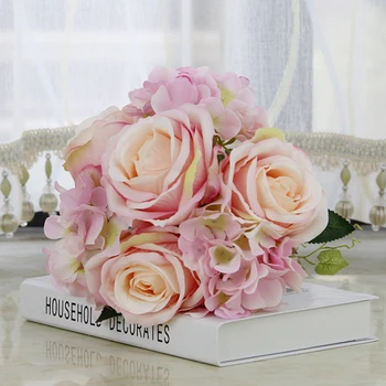 7 Forks Artificial Flowers Wedding Bride Hand Holding Fake Hydrangea Flowers For Home Decorative Simulation Flower Bouquet 
7 Forks Artificial Flowers Wedding Bride Hand Holding Fake Hydrangea Flowers For Home Decorative Simulation Flower Bouquet