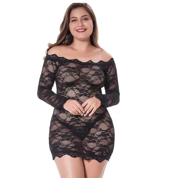 Plus Size Sexy Lace Nightdress Women Off Shoulder Long Sleeve Nightgown Sleepwear Sexy Lingerie Babydoll Tight Sleep Dress S-5XL 
Plus Size Sexy Lace Nightdress Women Off Shoulder Long Sleeve Nightgown Sleepwear Sexy Lingerie Babydoll Tight Sleep Dress S-5XL