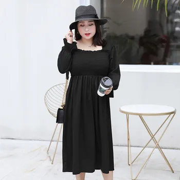 Women's Spring French Pure Color Fang Ling Crinkled Dress Plus Size Calf Length Casual Dress 100 kg Can Wear
Women's Spring French Pure Color Fang Ling Crinkled Dress Plus Size Calf Length Casual Dress 100 kg Can Wear