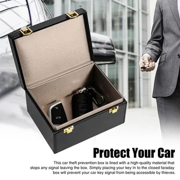 Keyless Entry Large Storage RFID Signal Blocker Box Prevention Security PU Leather Cell Phone Anti Theft Tools Car Key Fob
Keyless Entry Large Storage RFID Signal Blocker Box Prevention Security PU Leather Cell Phone Anti Theft Tools Car Key Fob