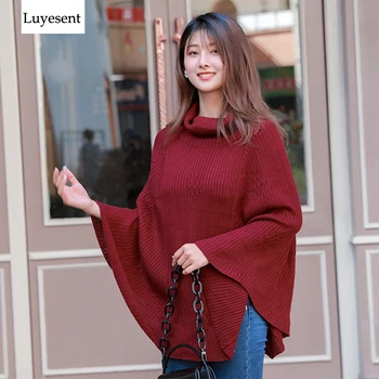 Wine Red Lady Pullover Shawl Sweater 2020 Woman Turtleneck Batwing Sleeve Big Paragraph Loose Knit Top Autumn Korean Pull Jumper
Wine Red Lady Pullover Shawl Sweater 2020 Woman Turtleneck Batwing Sleeve Big Paragraph Loose Knit Top Autumn Korean Pull Jumper
