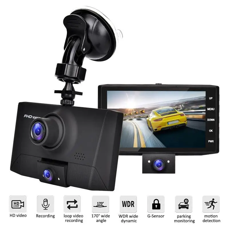 170 Degree Viewing Angle Dash Cam Car DVR Camera Video Recorder Dual Lens Registrar 3 in 1 HD 1080P Dashcam 4 Inches 2019 New
170 Degree Viewing Angle Dash Cam Car DVR Camera Video Recorder Dual Lens Registrar 3 in 1 HD 1080P Dashcam 4 Inches 2019 New